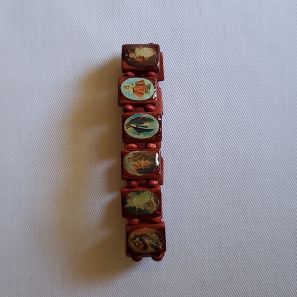 Christian Catholic Cross and Jesus Virgin Mary Saints Bracelets Wooden, Lot of 4 - Picture 10 of 12